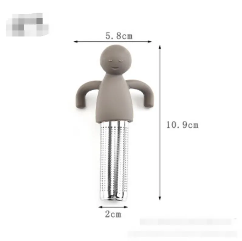 sile creativity silicone humanoid teapot shape reusable filter diffuser household maker kitchen accessories 304 stainless steel tea strainer