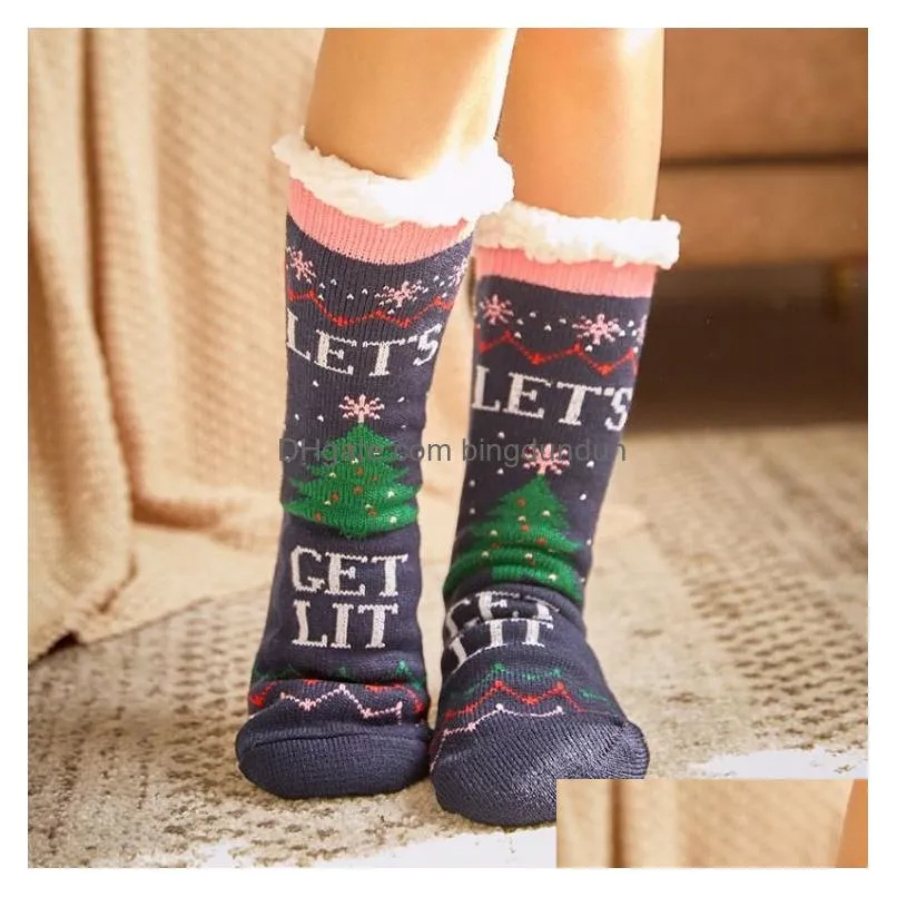 whosale good quality christmas stocking personalized christmas holiday socks women christmas warm leggings