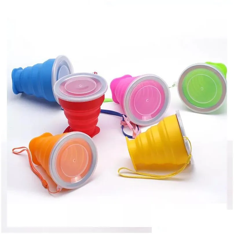 Water Bottles Collapsible Drinking Cups Portable Sile Retractable Folding Telescopic Water Bottles For Travel Cam Home Garden Kitchen, Dh9Bu