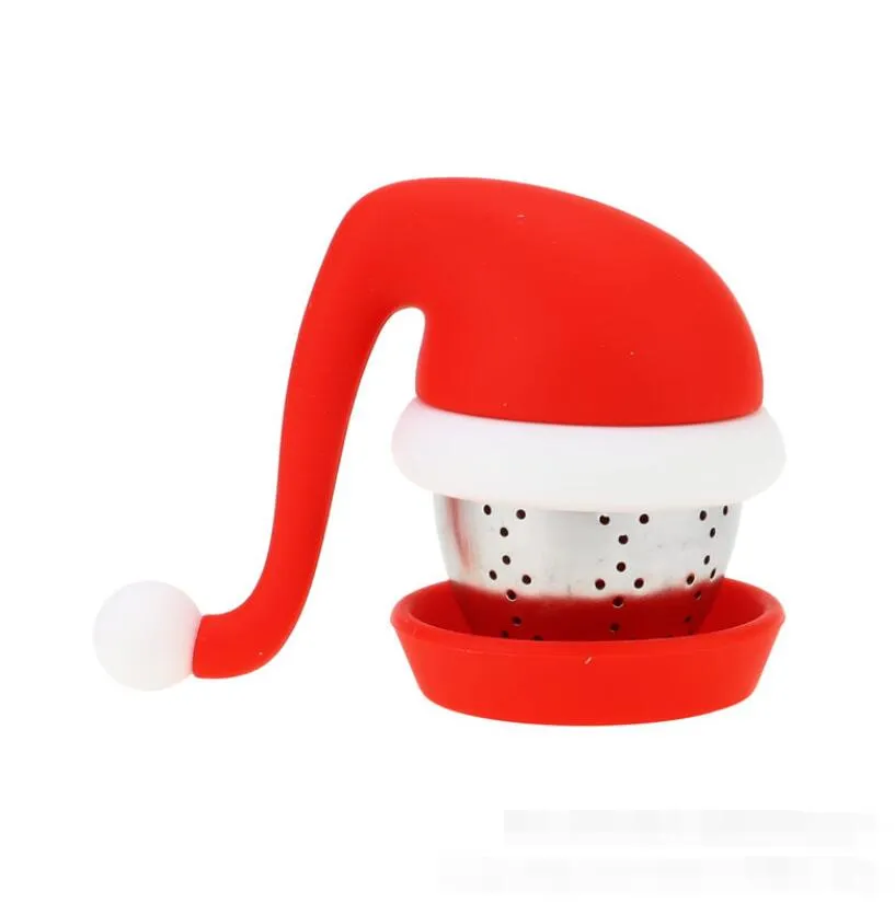 sile santa claus silica gel tea maker tea ball teapot shape reusable filter diffuser household maker kitchen accessories 304 stainless steel tea strainer