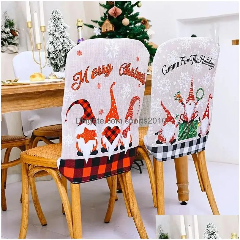 christmas chair cover faceless santa claus gnome oranments merry christmas decor for year noel natal