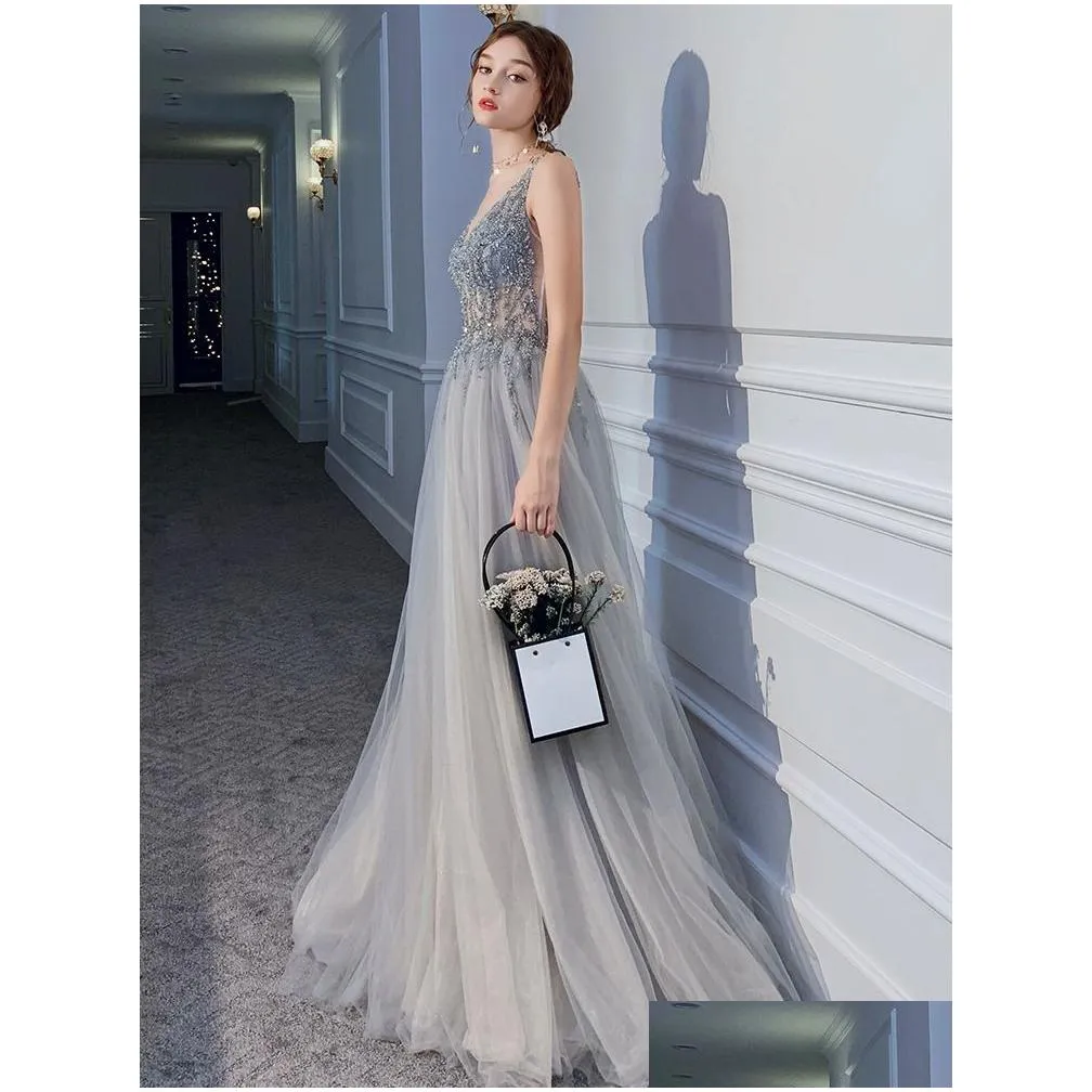 Mother`S Dresses 2023 Sliver A Line Mother Of The Bride Dresses Side Split With Long Wraps Lace Appliques Beads V Neck Pleats Evening Ot0Hh