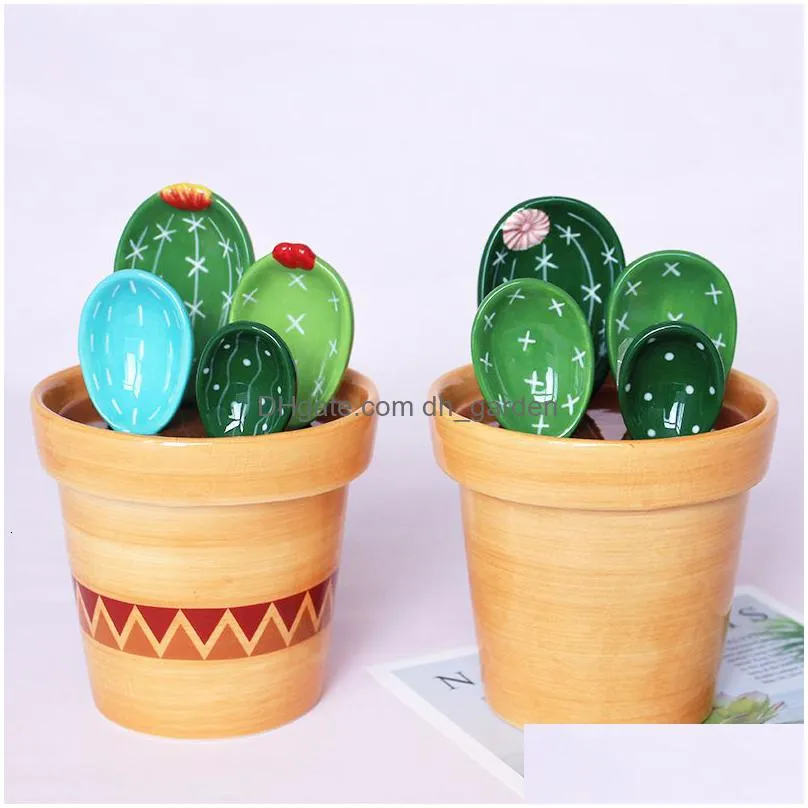 Household Scales Household Scales Creative Flower Cactus Ceramic Measuring Spoon Baking Food Scale Kitchen Salt Sugar With B Dhgarden Dhto9