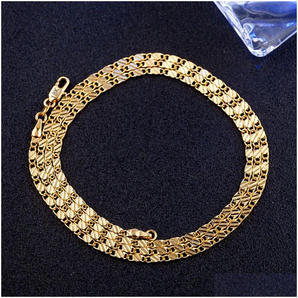 Chains 2Mm Flat Chain Necklace For Women Men Jewelry Necklaces Pendants Charms 16 18 20 22 24 26 28 30 Inch Wholesale M175 Jewelry Nec Dhcoj