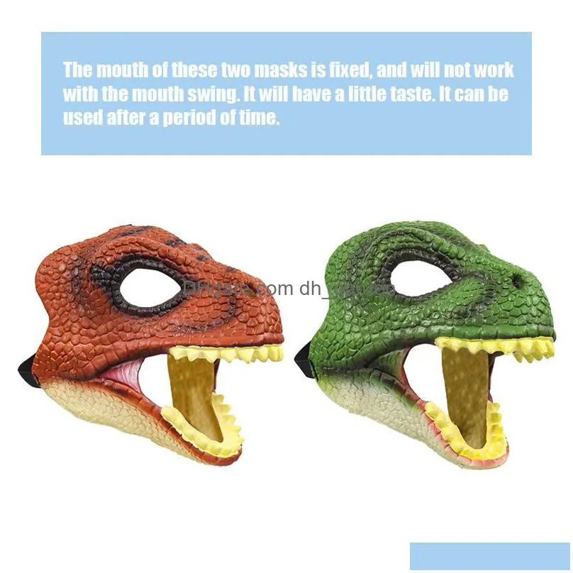 Party Masks Party Masks Halloween Dragon Dinosaur Open Mouth Latex Horror Headgear Cosplay Costume Scared Ship 230330 Home G Dhgarden Dhwem