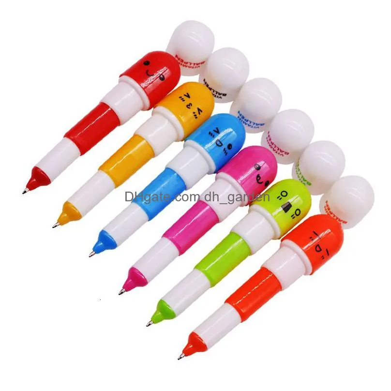 Ballpoint Pens Ballpoint Pens 60 Pcs 6 Colors Cartoon Colorf Creative Gift School Supplies Capse 0.7Mm Nib Cute Pattern 2302 Dhgarden Dhnls