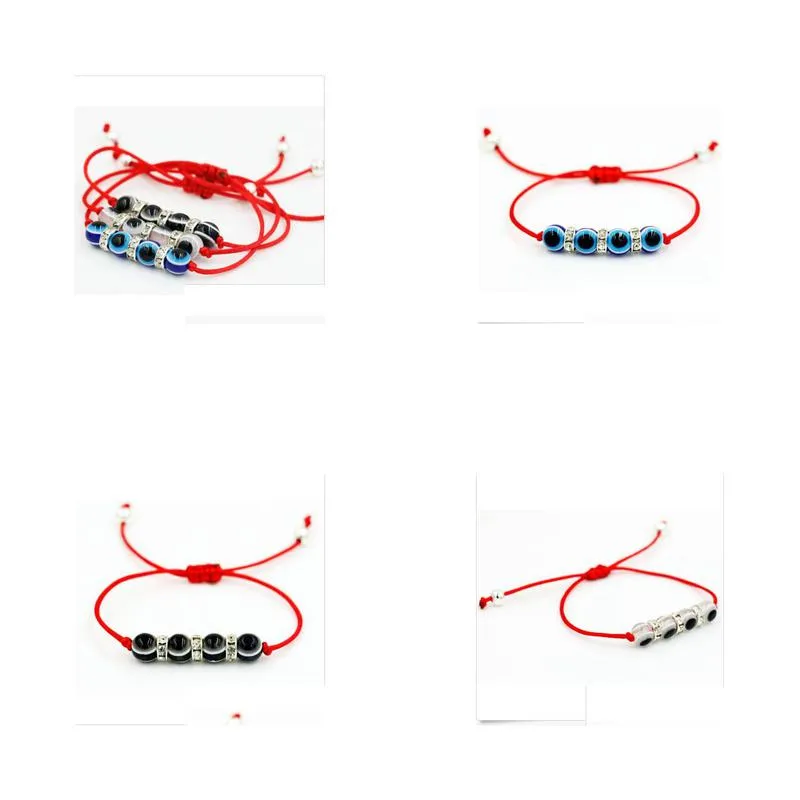 Charm Bracelets 10Pcs/Lot String Evil Eye Lucky Red Cord Adjustable Rope Thread Braided Bracelet Gift Jewelry Bracelets Dhllu