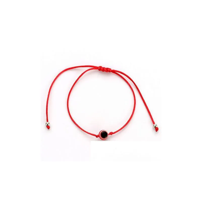 Charm Bracelets 50Pcs/Lot Hamsa String Evil Eye Lucky Red Cord Adjustable Bracelets Gift Diy Jewelry Bracelets Dhcek