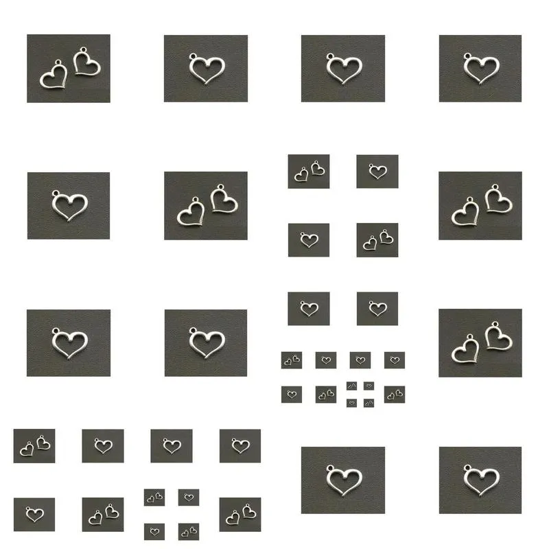 Charms 200Pcs/Lot Ancient Sier Hollow Heart Alloy Charms Pendants For Diy Jewelry Making Findings 13X16Mm Jewelry Jewelry Findings Com Dhtrw