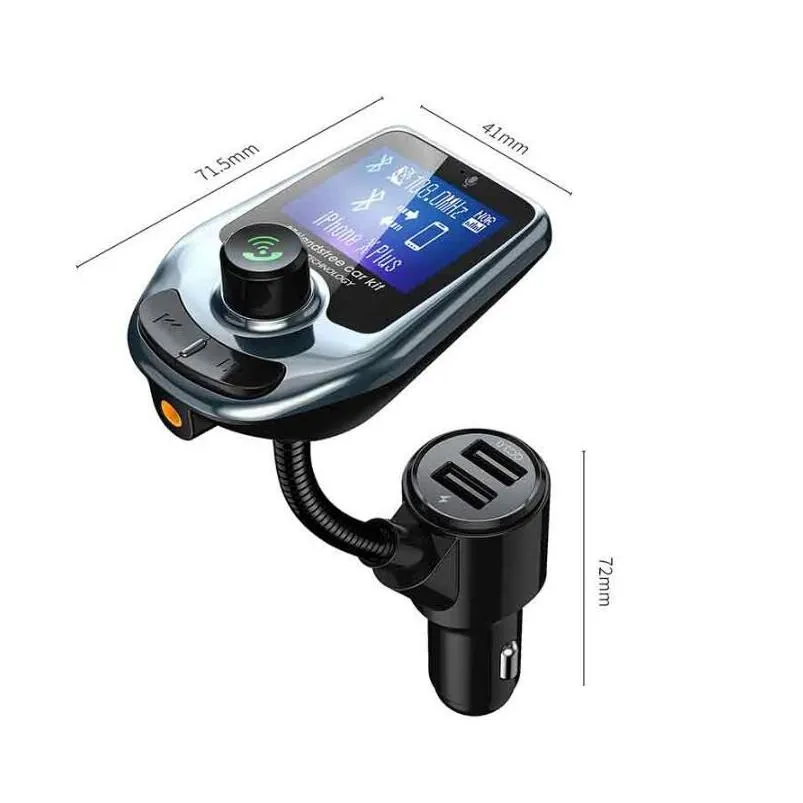 d4 d5 wireless bluetooth car kit mp3 player radio transmitter audio adapter qc3.0 fm speaker fast usb  aux lcd display