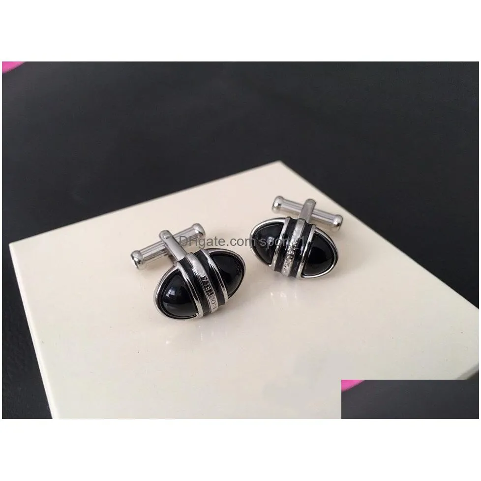 fashionable cuff links original with logo jewelry stainless steel cufflink for men and women252j