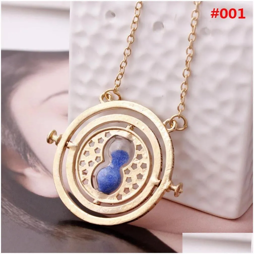 Pendant Necklaces Gold Sier Alloy Personality Women Fashion Sand Glass Time Turner Pendant Necklace Men Gem Jewelry Jewelry Necklaces Dh6Qh