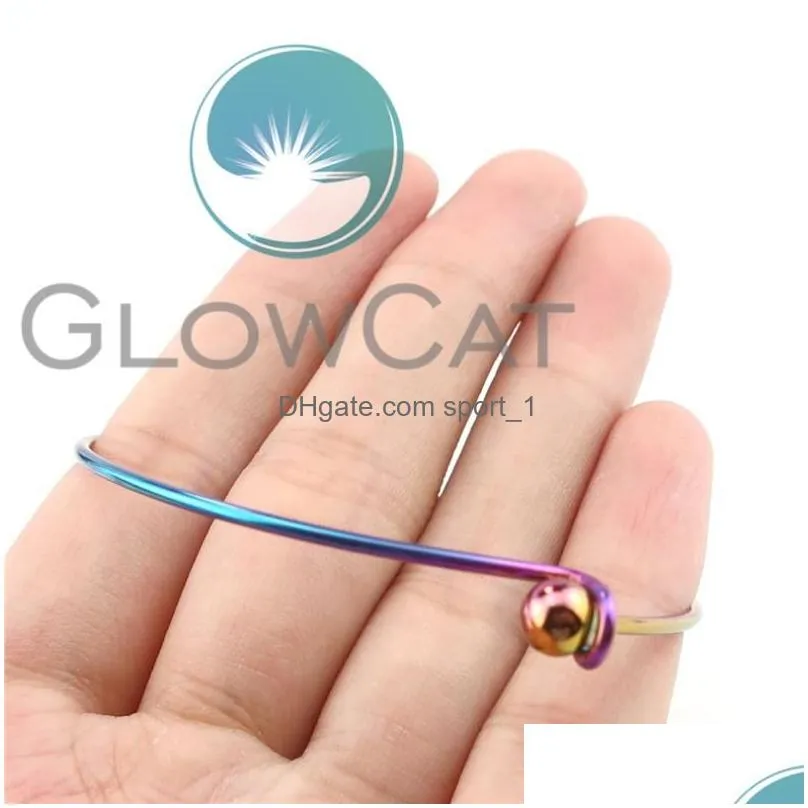 bangle rainbow 1 5mm expandable wiring bangles bracelet steel wire blank bracelets for kids women diy charms locket pendants1276p