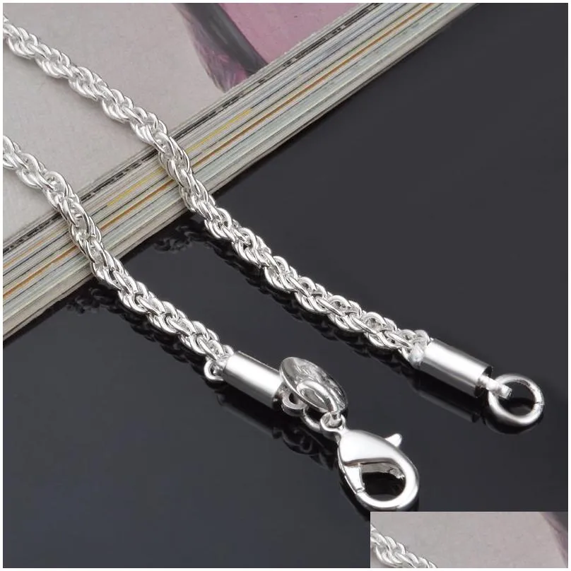 Chains M Rope Chains 925 Sterling Sier Plated Necklaces Fashion Men Lobster Clasps Jewelry Women Gifts 16 18 20 22 24 26 28 30Inch Jew Dh5Lh