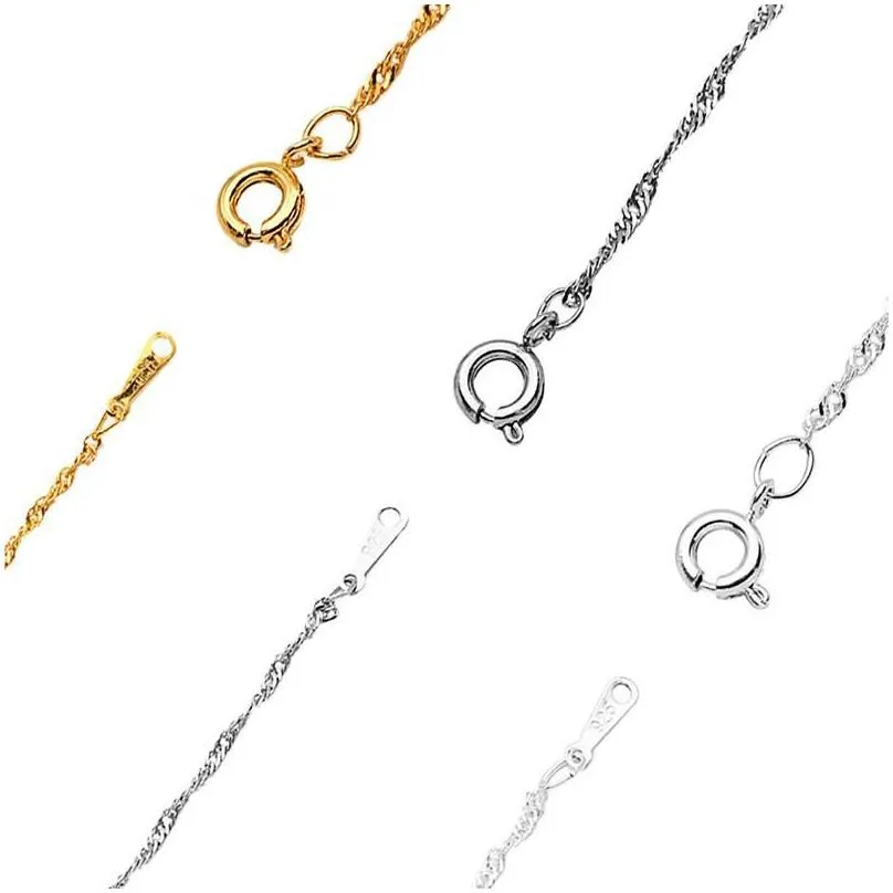 Chains 12Pcs Gold Sier Color Metal Link Chain Necklace With Lobster Clasp 40Cm Length Open Chains Bk Diy Jewelry Making Jewelry Neckla Dhyo6