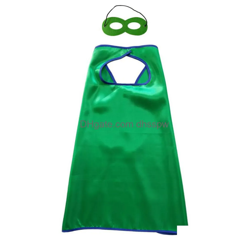 70x70cm single layer plain superhero cape addmask for kids of 3-10 years old 5 colors theme cosplay halloween superhero costumes child