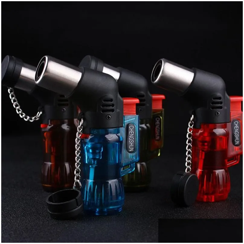 Lighters New Arrival Mini Butane  Torch Cigarette Windproof Lighter Random Color Plastic Fire Ignition Burner Cooking Lighter795075 Otdcy