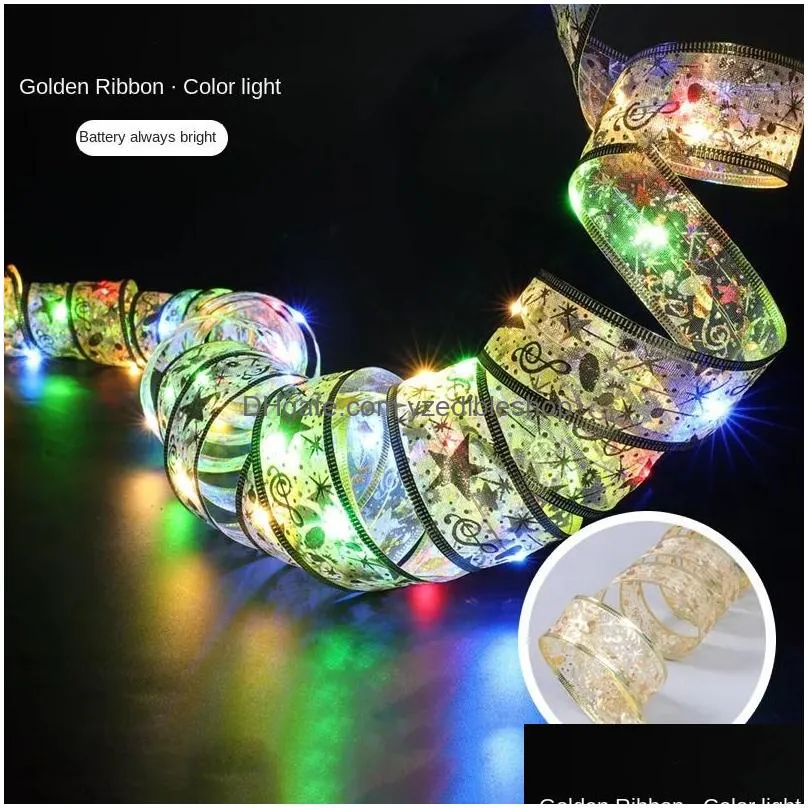 christmas decorations christmas decoration led ribbon fairy lights christmas tree ornaments for home diy bows light string navidad year 2024