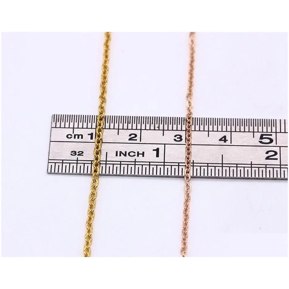 Chains 1Mm 2Mm Stainless Steel Link Chains Sier Gold Rose Color 45-60Cm Women Men Diy Necklaces Jewelry Fit Pendant Bk Sale Jewelry Ne Dhnbm