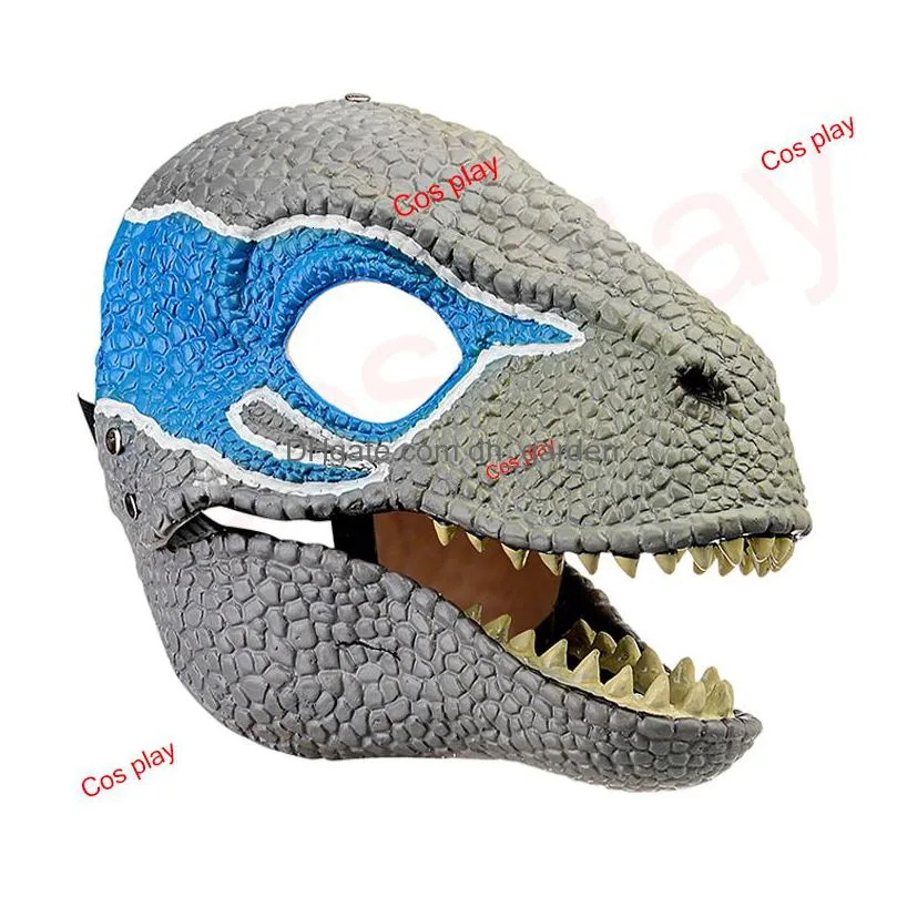 Party Masks Party Masks Halloween Dragon Dinosaur Open Mouth Latex Horror Headgear Cosplay Costume Scared Ship 230330 Home G Dhgarden Dhwem