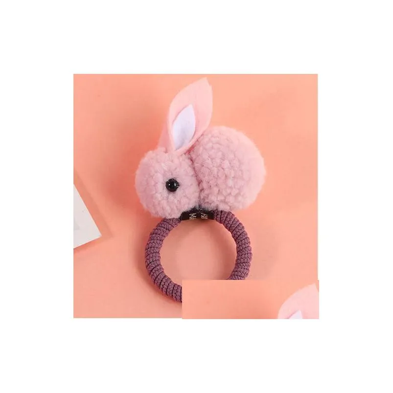 Hair Rubber Bands Cute Animals Rabbit Style Hair Bands Felt Three-Nsional Plush Ears Headband For Children Girls Accessories Jewelry H Dhhvc