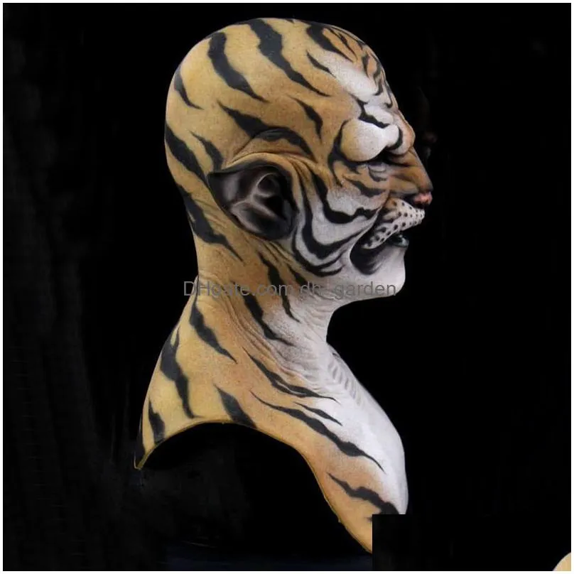 Party Masks Scary Tiger Animal Mask Halloween Carnival Night Club Masquerade Headgear Masks Classic Performance Cosplay Cost Dhgarden Dhcg2