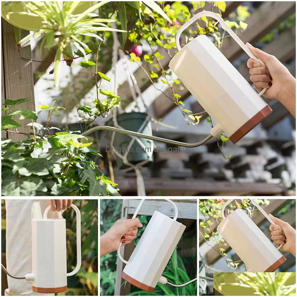 Sprayers Sprayers 1.2L Long Mouth Plastic Watering Can Garden Potted Plants Three-Stage Portable Sprinkle Water Supplies 230 Dhgarden Dhlf0