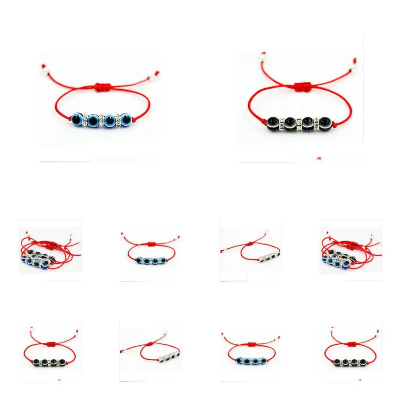 Charm Bracelets 10Pcs/Lot String Evil Eye Lucky Red Cord Adjustable Rope Thread Braided Bracelet Gift Jewelry Bracelets Dhllu