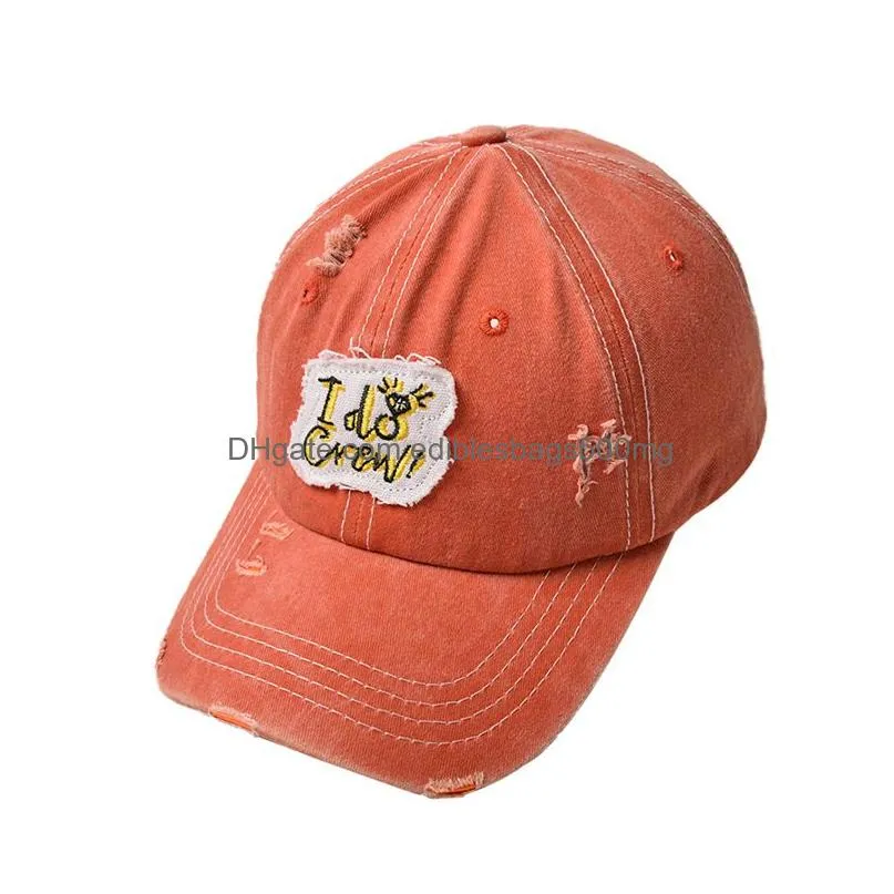 embroidered baseball hat beach crazy letters outdoor sports sun caps 7 colors trucker cap party favor zc356 50pcs