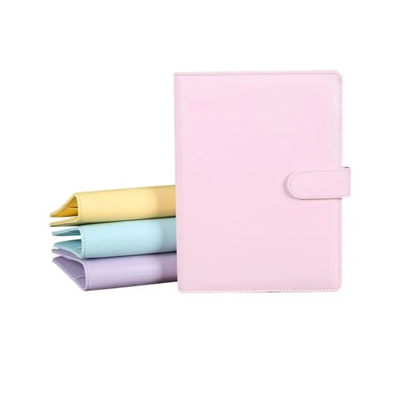Notepads Wholesale Pu Leather Notebook Binder Refillable 6 Rings Er Loose Leaf Planner With Buckle Closure Office School Business Indu Dhaaz