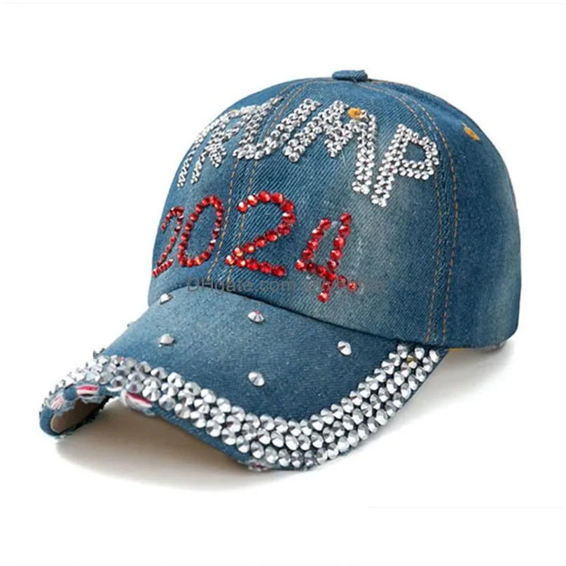 Other Home & Garden 13 Styles Bling Diamond Trump 2024 Baseball Cap Usa Election Campaign Hat  Diamonds Caps Adjustable Snapback Dhsxo