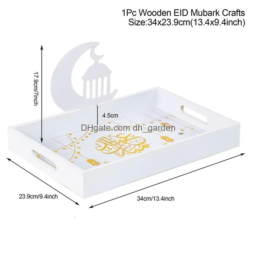 Other Event & Party Supplies Other Event Party Supplies Eid Mubarak Decor Wooden Tray Ramadan Ation For Home Islamic Muslim Dhgarden Dh9Jr