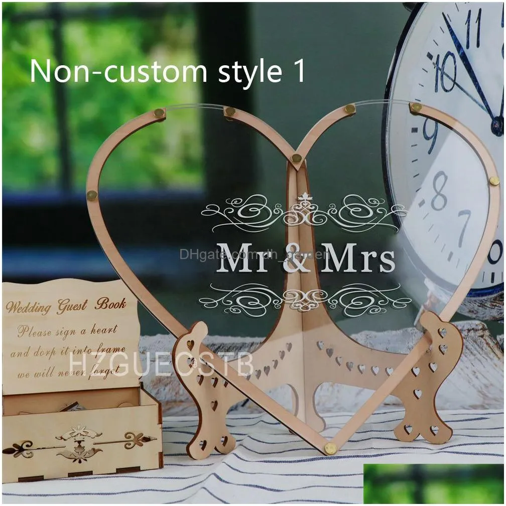 Other Event & Party Supplies Other Event Party Supplies Custom Heart Unique Wedding Guest Book Decoration Memory Personalize Dhgarden Dhl4I
