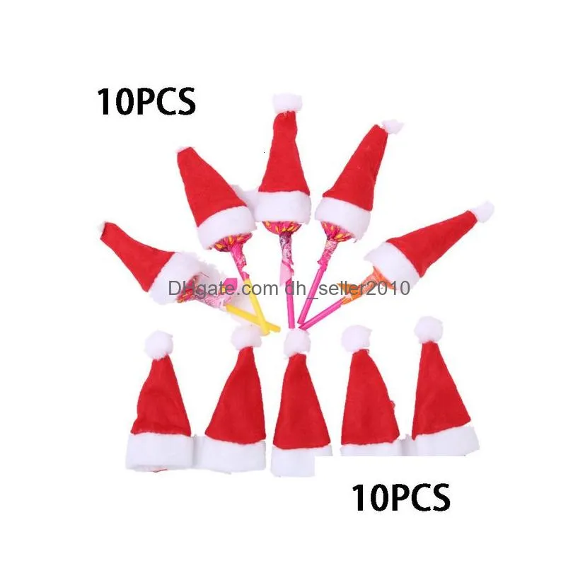 christmas decorations mini hat lollipop nonwoven small 4 7cm 230905