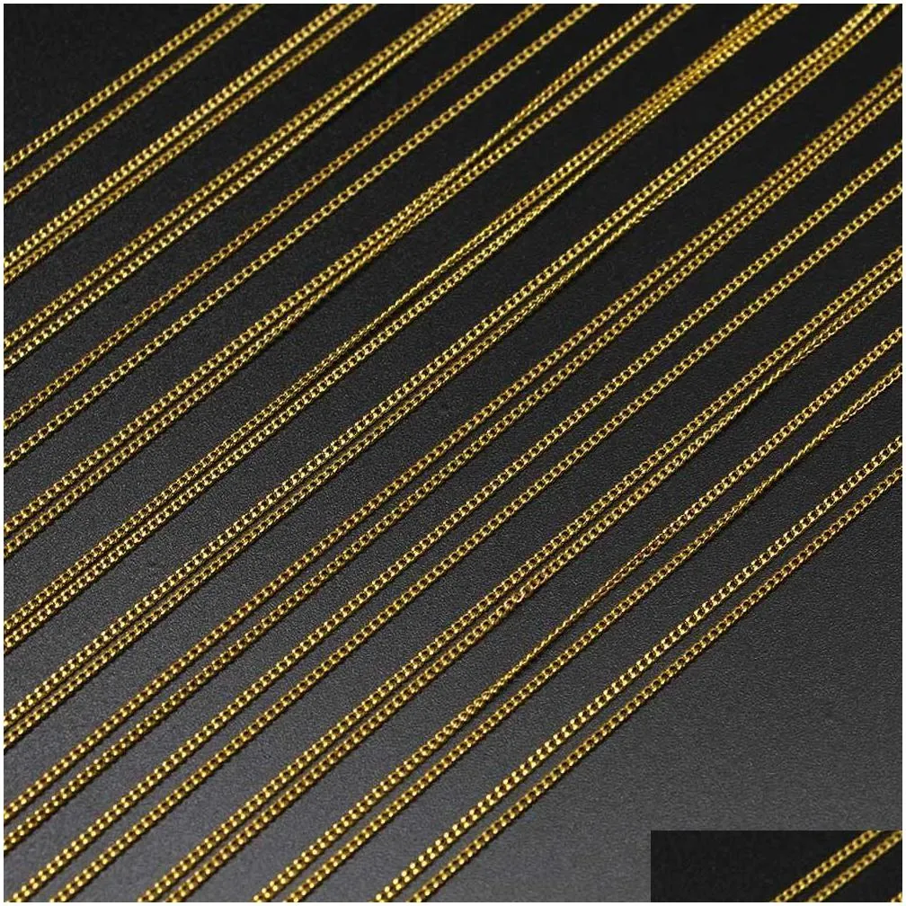 Chains 12Pcs/Set 1.M Link Necklaces Fashion Chain Lobster Clasp Jewelry Accessories For Diy Necklace Sier Gold Rhodium Jewelry Necklac Dhlva