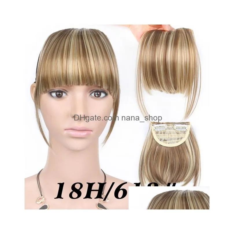 6 inches short front neat bangs clip in bang fringe hair extensions straight synthetic 100 real natural hairpiece1496234