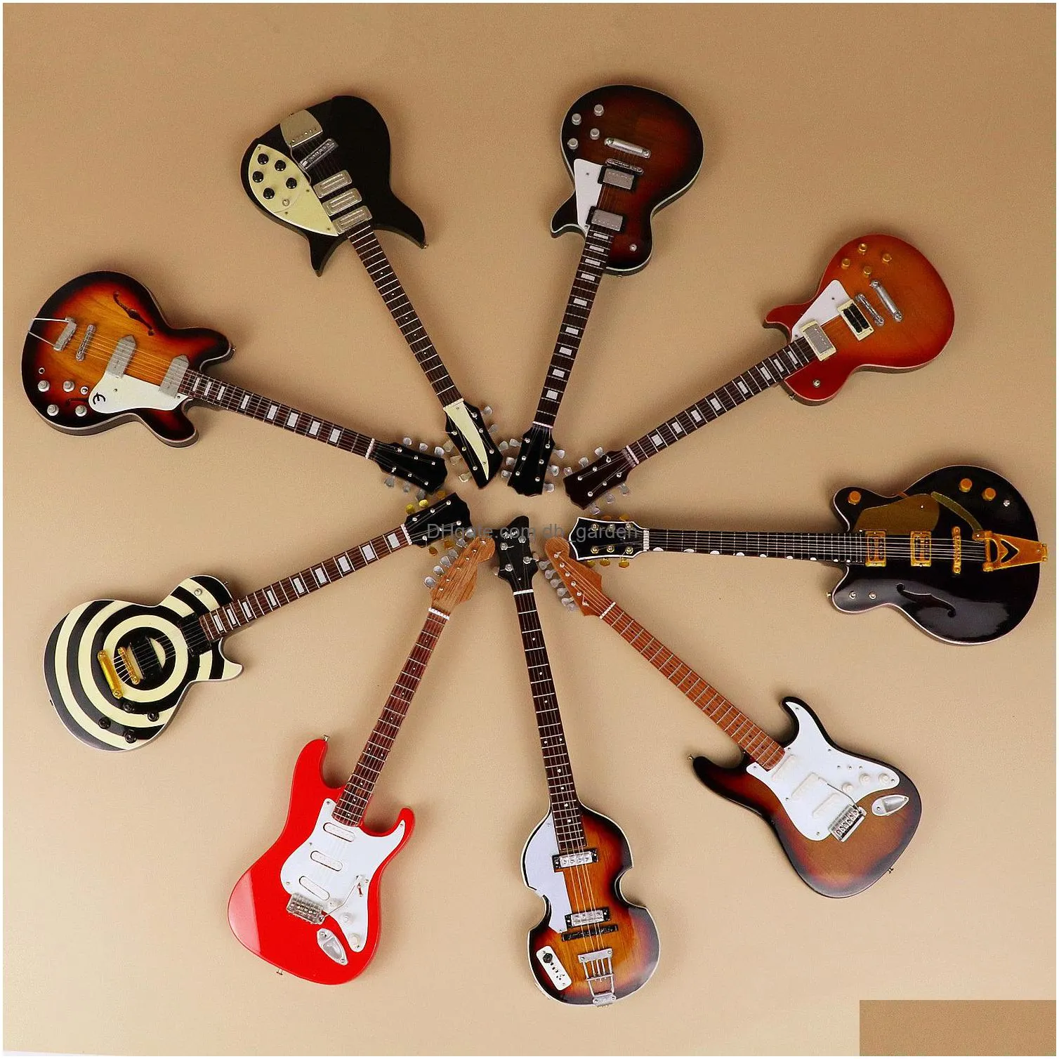 Decorative Objects & Figurines Decorative Objects Figurines Miniature Guitar Replica Electric Bass Display Model Wooden Musi Dhgarden Dh2O3