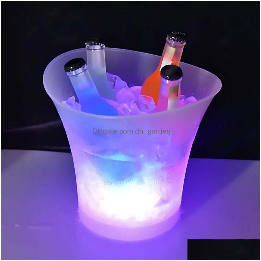 Ice Buckets And Coolers Ice Buckets And Coolers 5L 6 Colors Led Light Up Champagne Beer Holder Bars Nightclubs Night Party W Dhgarden Dhixm