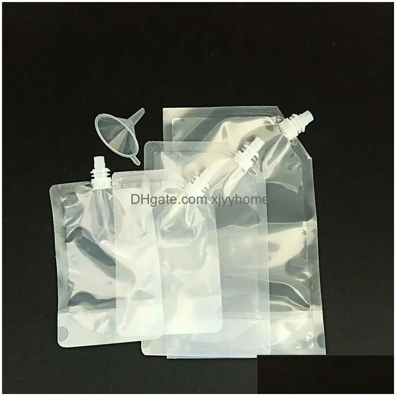 Other Home & Garden Stand-Up Plastic Drink Packaging Bag Spout Pouch For Beverage Liquid Juice Milk Coffee Storage Bags Home Garden Dhjc7