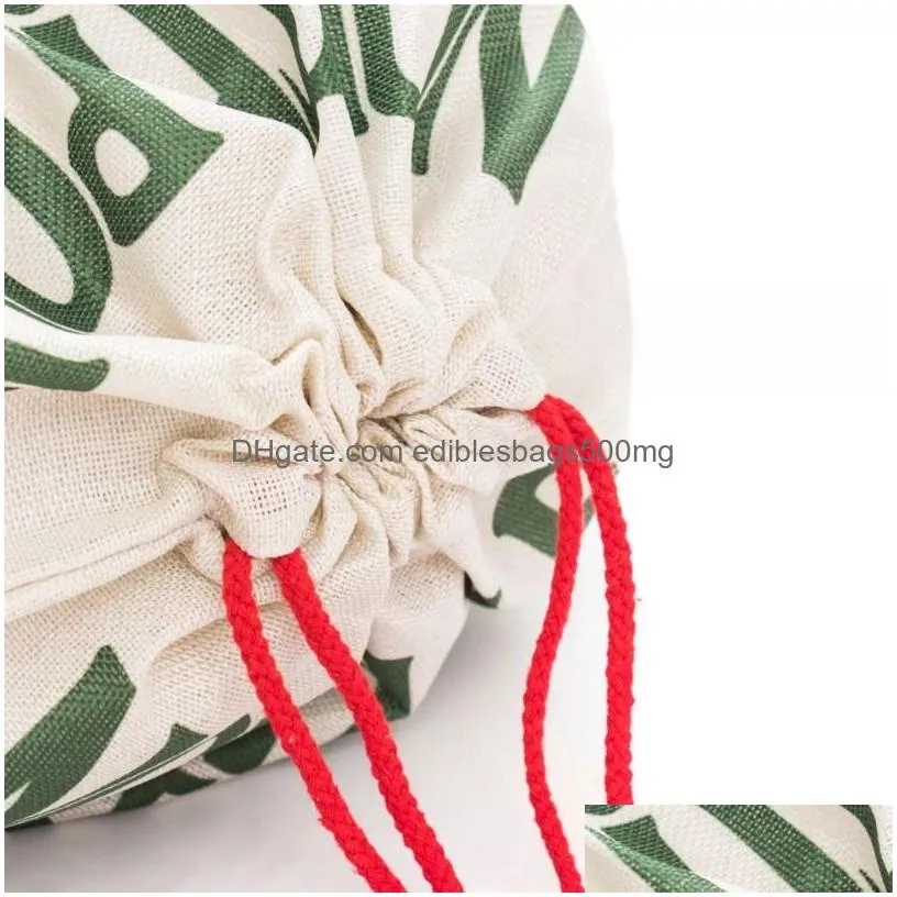 sublimation blanks diy gift bags canvas candy bag with drawstring for halloween christmas decoration