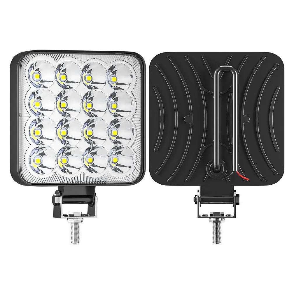 mini 16 led 48w work light lamp square spotlight 12v 24v offroad bar 4x4 4wd for truck car suv atv headlight auto