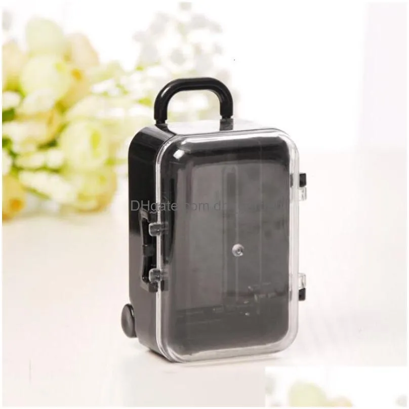 Gift Wrap Gift Wrap 12Pcs Mini Rolling Travel Suitcase Box Wedding Favors Party Candy Kids Baby Shower 230512 Home Garden Fe Dhgarden Dhsou