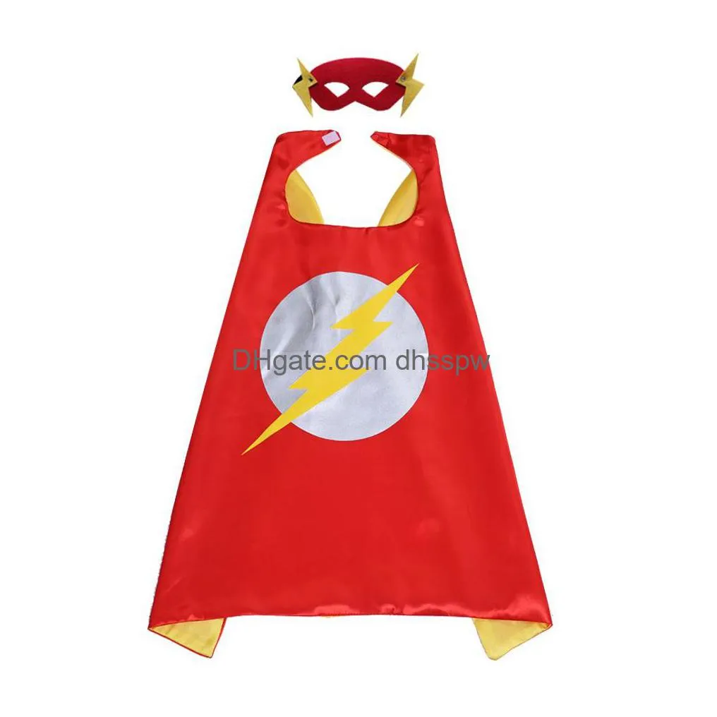  est designs double side costumes cape with mask for kids 70x70cm cartoon christmas halloween cosplay stage performance
