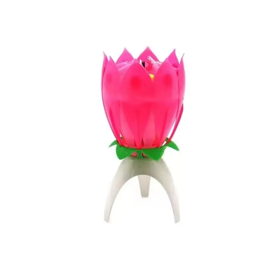 Candles Lotus Music Candle Singing Birthday Party Cake Flash Flower Candles Cakes Accessories Home Decorations C5 Home Garden Home Dec Dhmpj