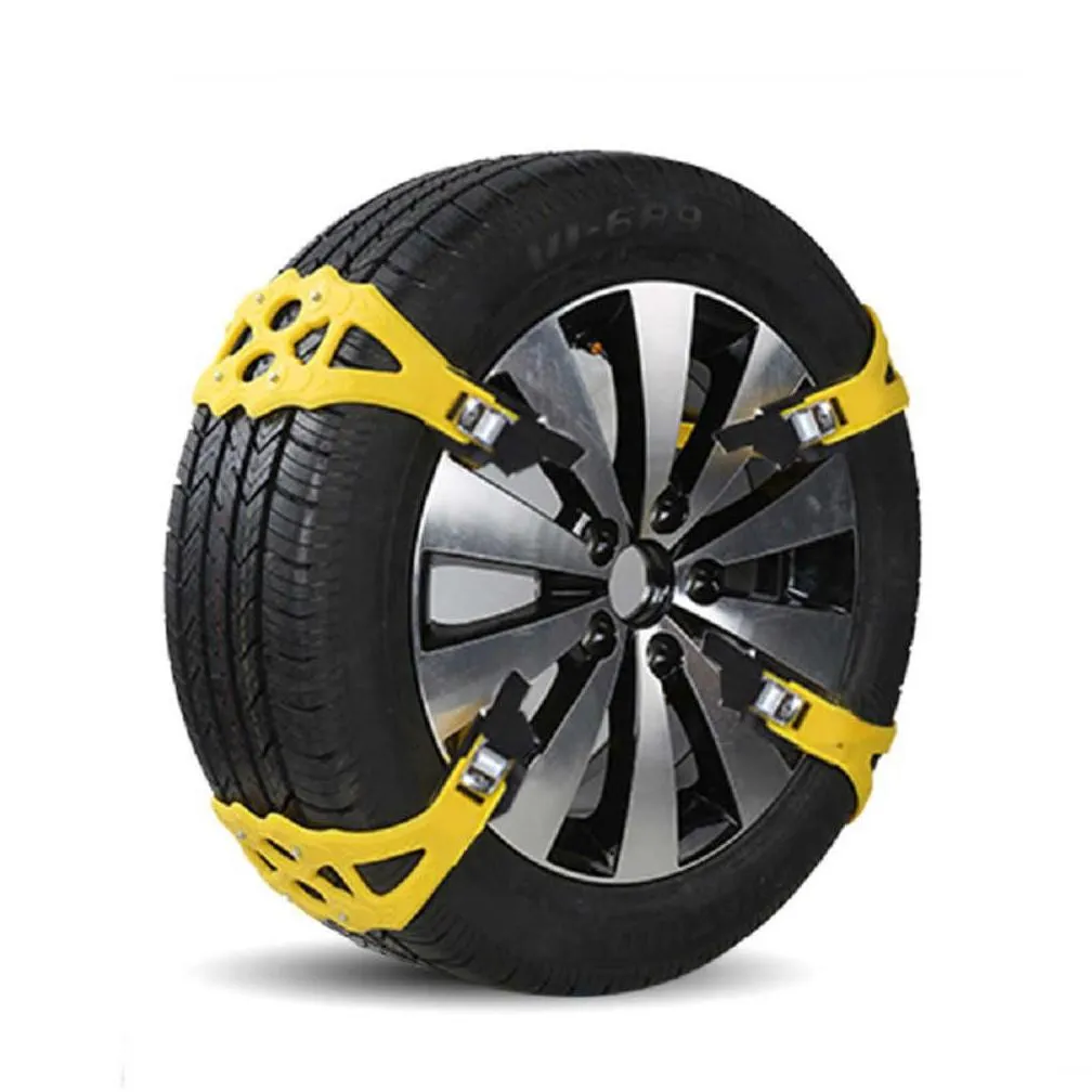 aumohall 8pcs/set car snow chains universal car tire belt tpu anti-slip chain car tire emergency anti skid straps