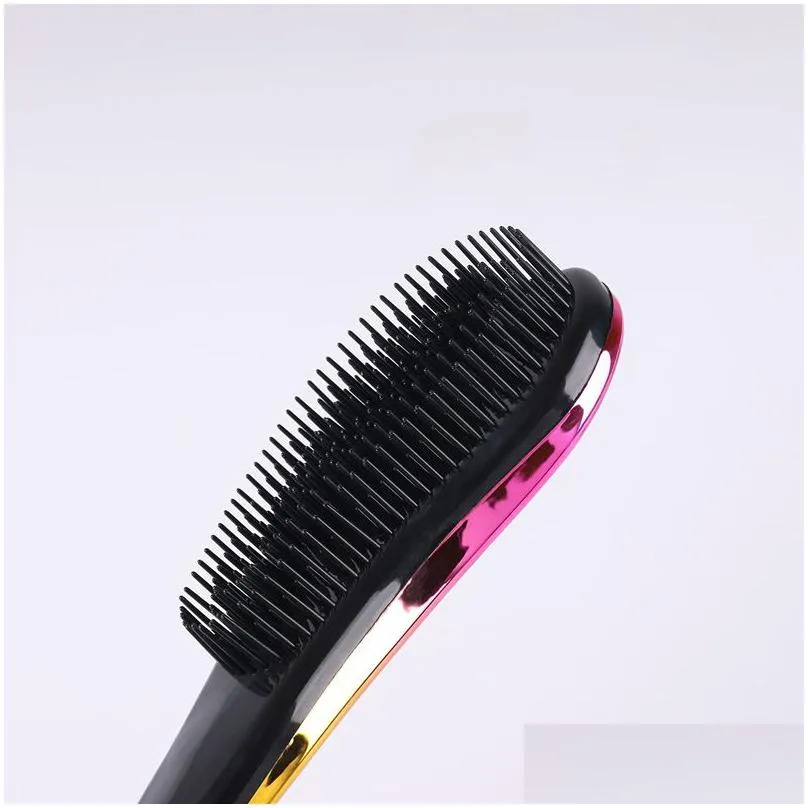 2021 hair brushes electroplating creative comb large anti-knotting easy combing haircut style hairdressing hairstyle gradient color