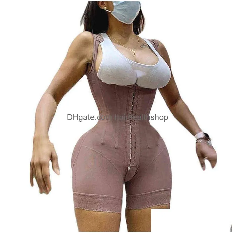 women039s full body shapewea tummy control adjustable crotch open bust  kim fajas colombianas post surgery compression 2201076724