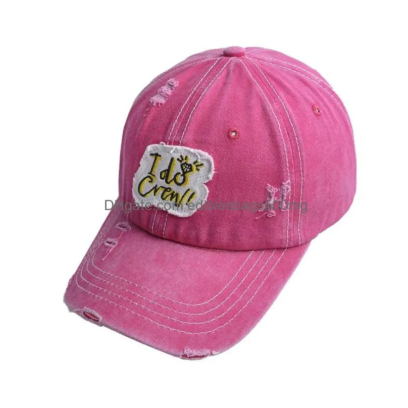 embroidered baseball hat beach crazy letters outdoor sports sun caps 7 colors trucker cap party favor zc356 50pcs