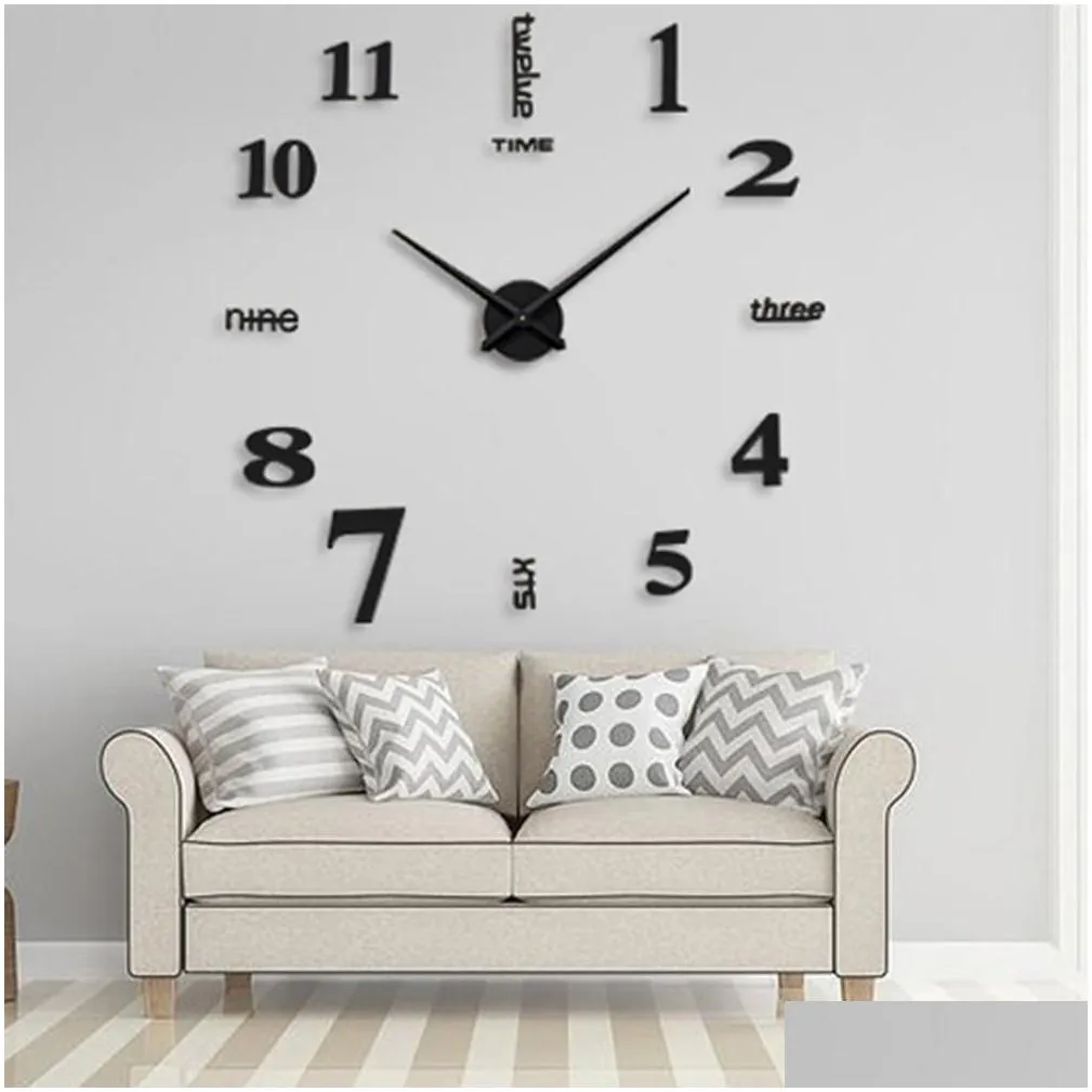 wall clocks acrylic diy clock european stickers decorative living room innovative for home decor1