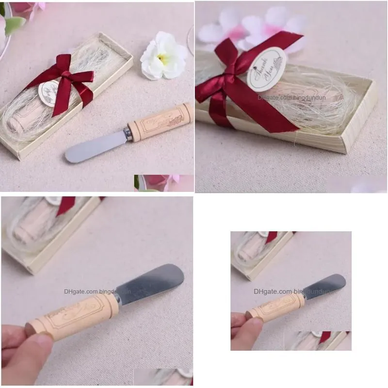 vintage reserve stainless steel wooden wine cork handle cheese spreader spreaders wedding favors gift